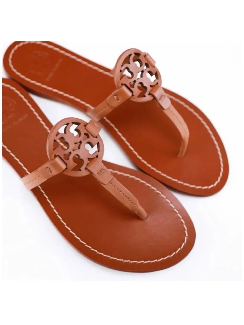 Tory Burch • Mini Miller Gabriel Flat Thong in Royal Tan brown leather sandal
